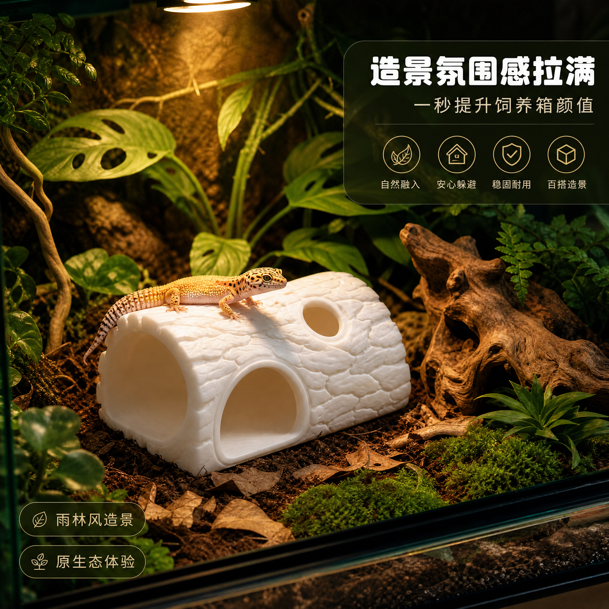 [主图-7] 造景氛围感场景图，任务是展示产品融入完整爬宠缸造… - 图片创意预览