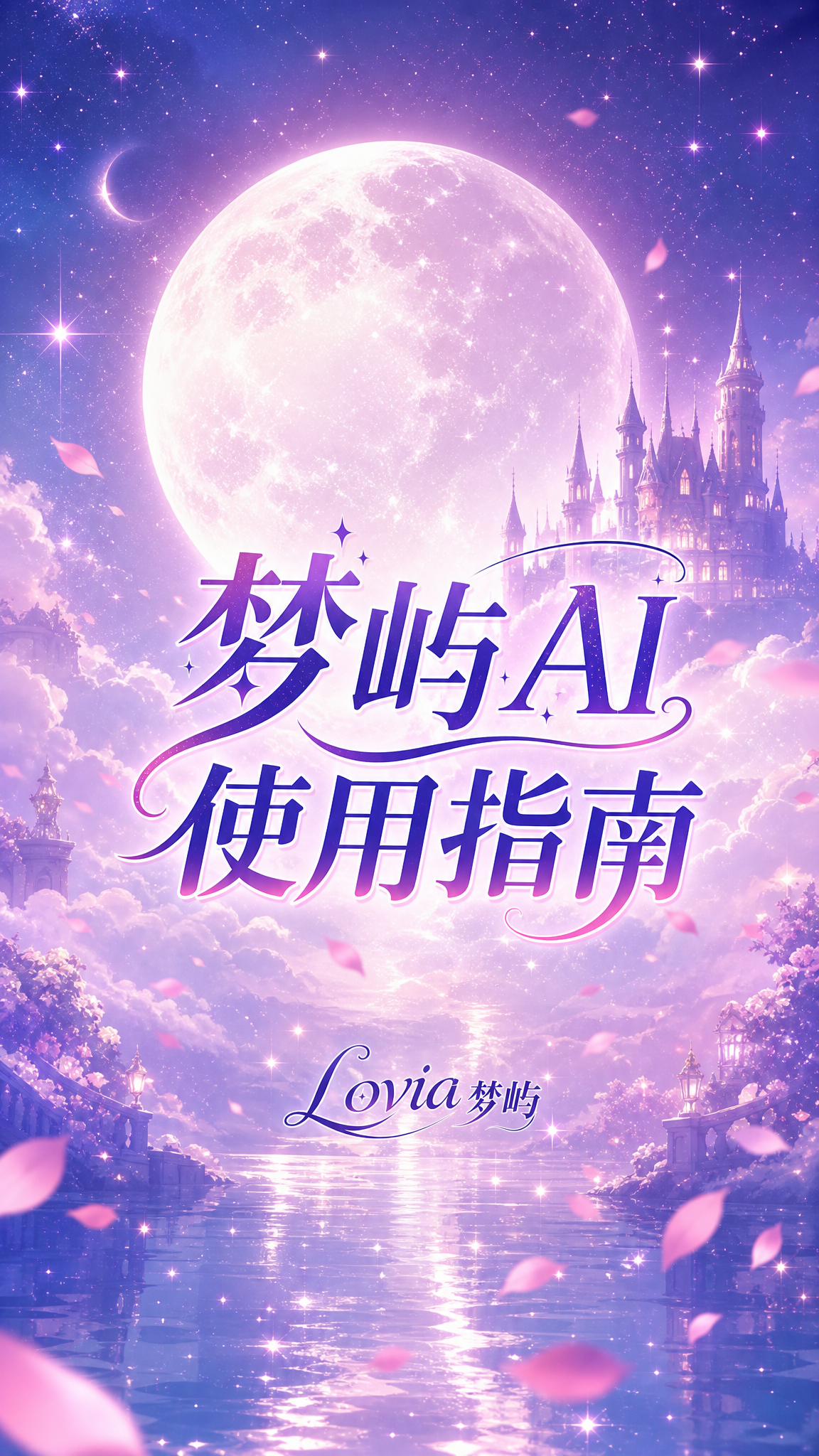 抖音竖版封面图，风格一：星空月夜城堡风。参考图中的粉紫梦幻色调… - 图片创意预览