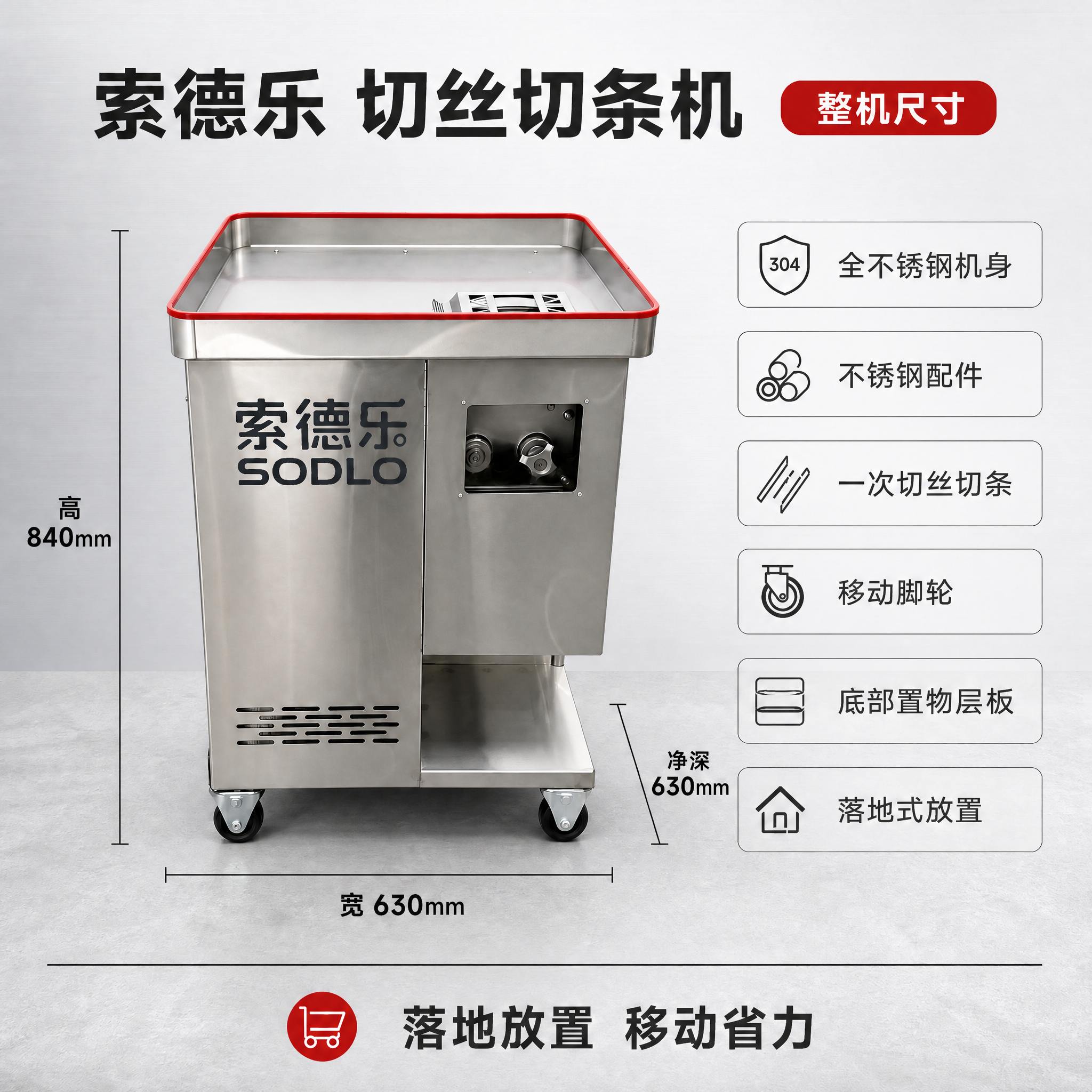 仅做局部文字修改：把画面右侧参数列表中的“万向脚轮”改为“移动… - 图片创意预览