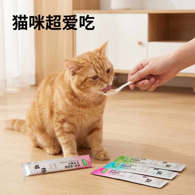 「图片1」，生成一套主图（5张），商品名称是20支试吃装，卖点是四种口味，口味可拼，风格是清新简洁风，适配抖音平台，主图比例为1:1预览效果