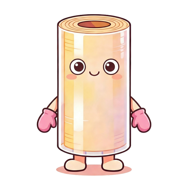 模仿参考图的画风，生成卷膜卡通人物，眼神端正不转悠，戴着粉色手套，1:1尺寸预览效果