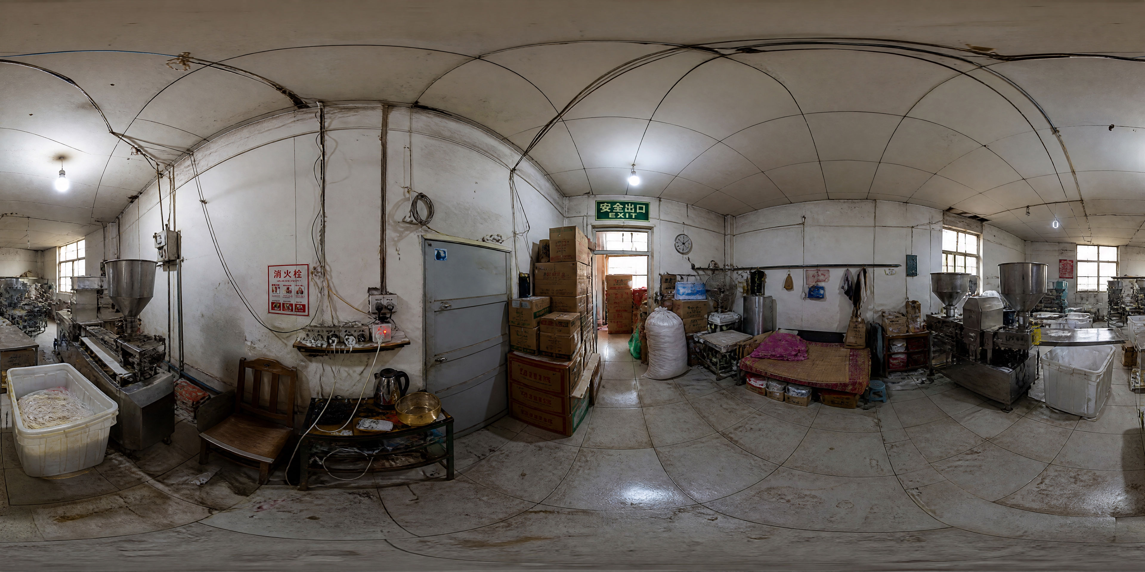 360度全景VR球形全景图，写实照片风格，食品加工小作坊内部场… - 图片创意预览