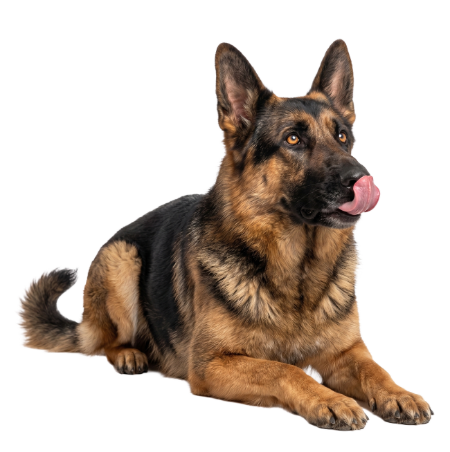 姿势不变，改成德国牧羊犬，加上身子预览效果
