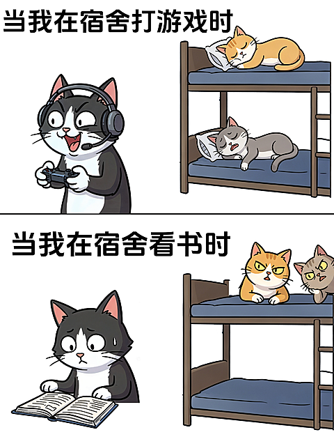 小红书大学生宿舍状况对比图封面