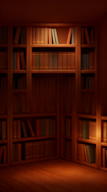 移除所有文字、打开书、密码锁、对话框、头像和卡通元素，只保留原图木质书架书房的深棕色干净背景，保持原有的木质纹理和暖光氛围不变预览效果