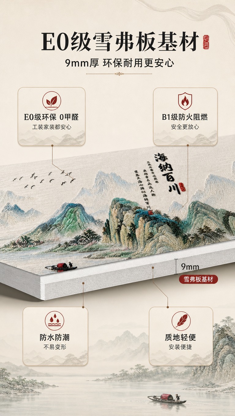 [商品] 使用【图2】刺绣硬包背景墙作为产品外观参考；重点展示… - 图片创意预览