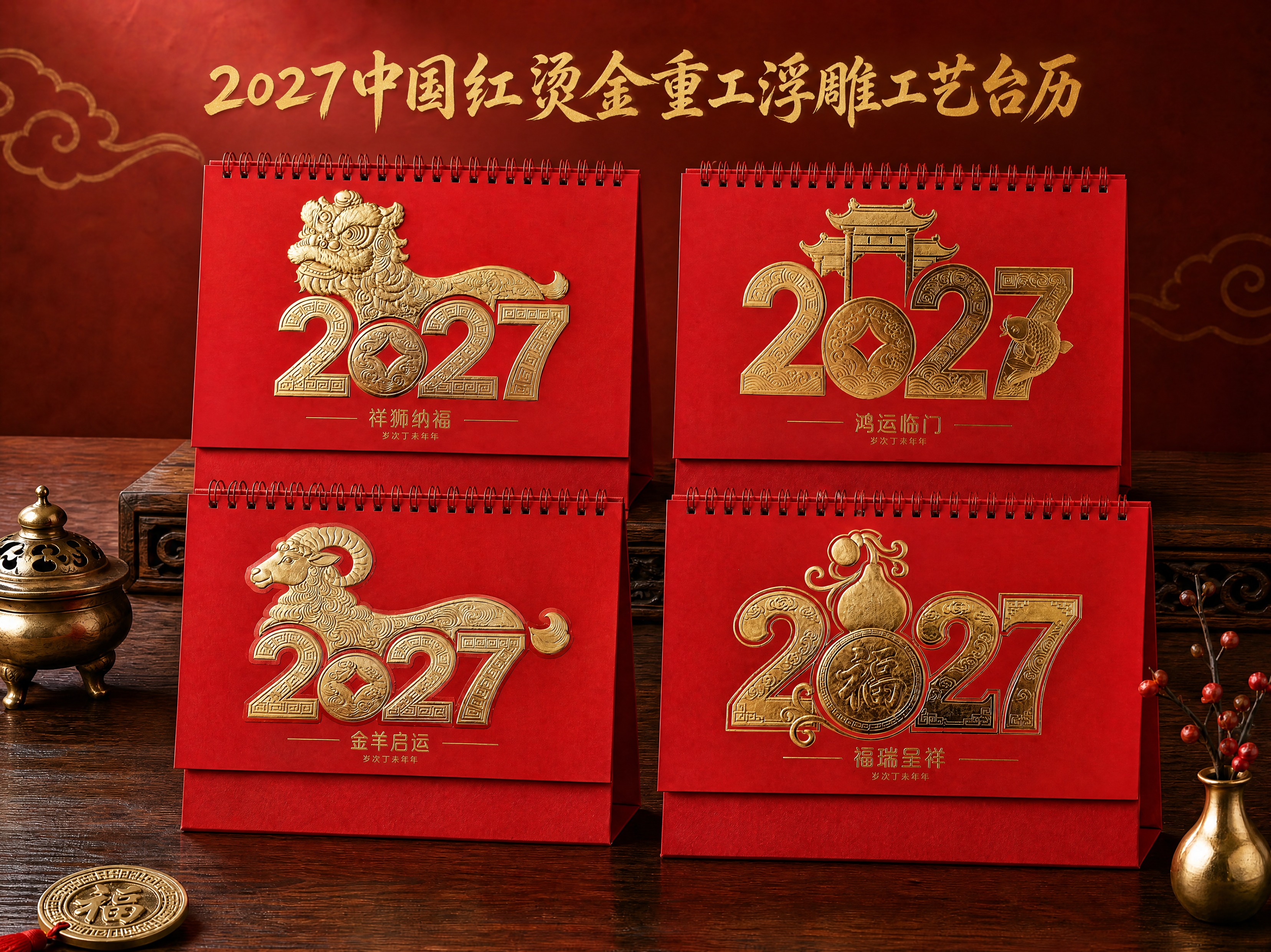 在这张图的画面上方空白区域，添加金色书法字体标题"2027中国… - 图片创意预览