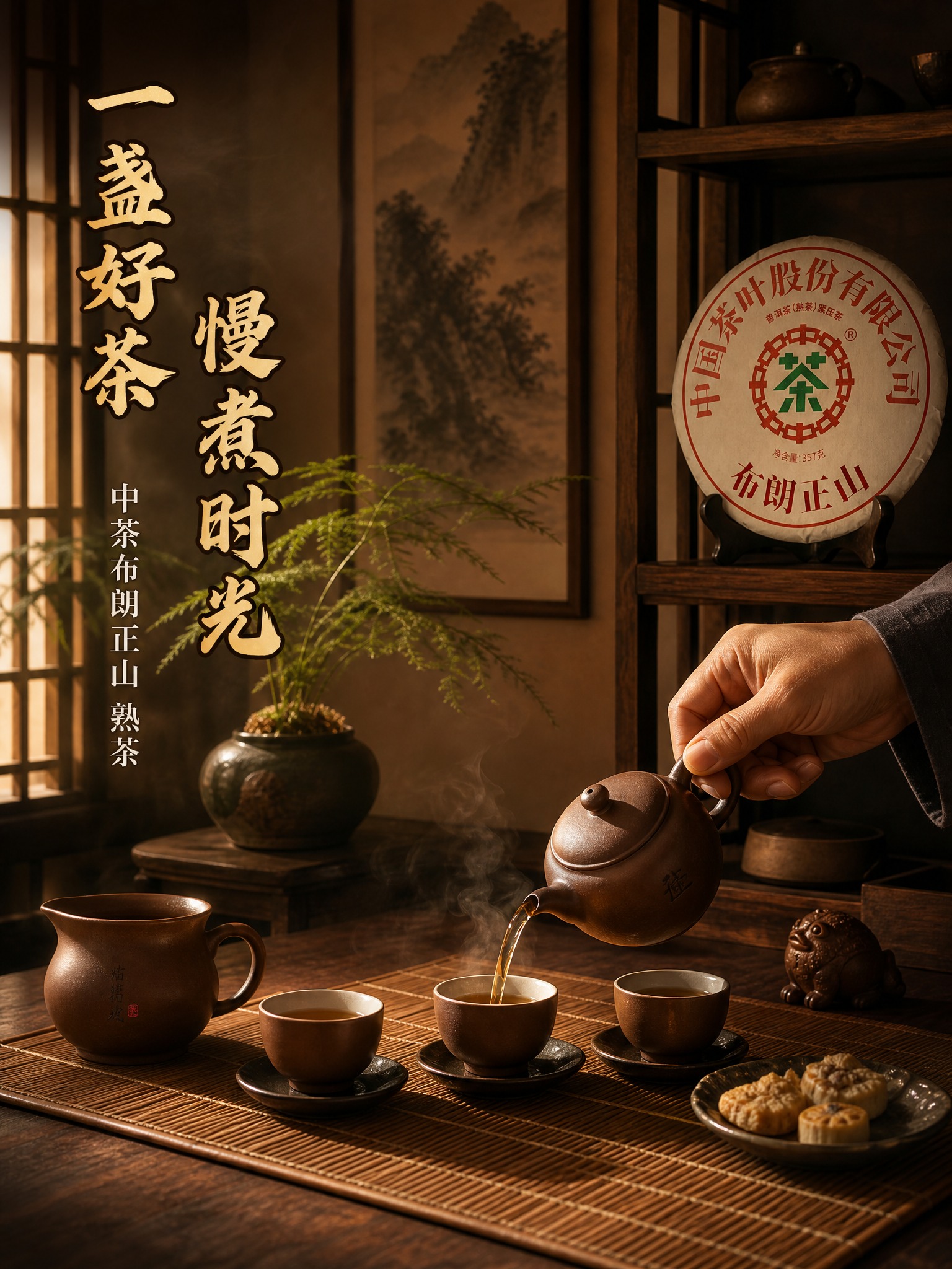 [主图-4 品饮场景 3:4版] 沉浸式茶室品饮场景主题，营造… - 图片创意预览