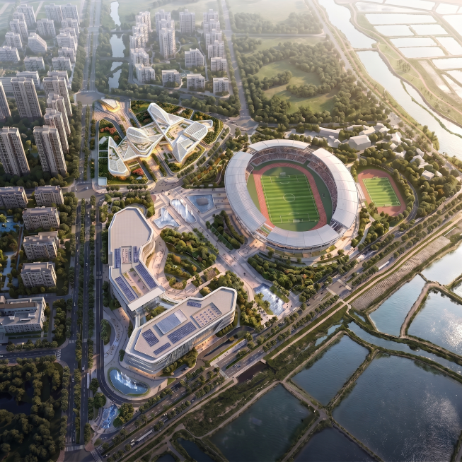 把左侧的这个建筑替换掉右图中左上方的这个建筑预览效果