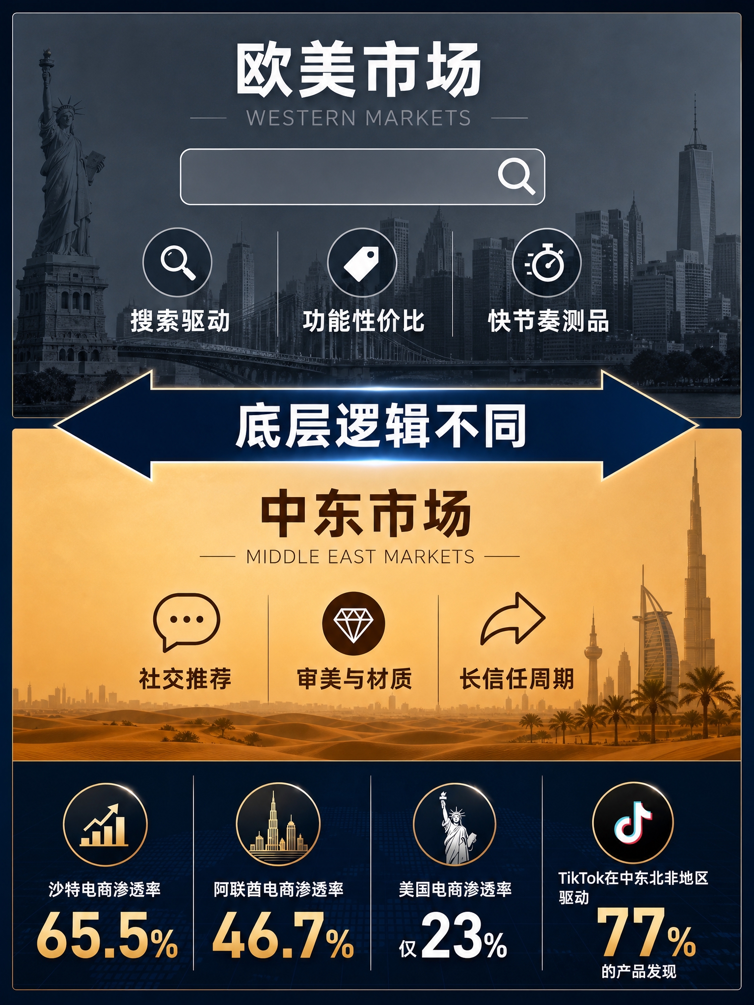 将这张跨境电商对比信息图调整为小红书竖版3:4尺寸，重新排版布… - 图片创意预览