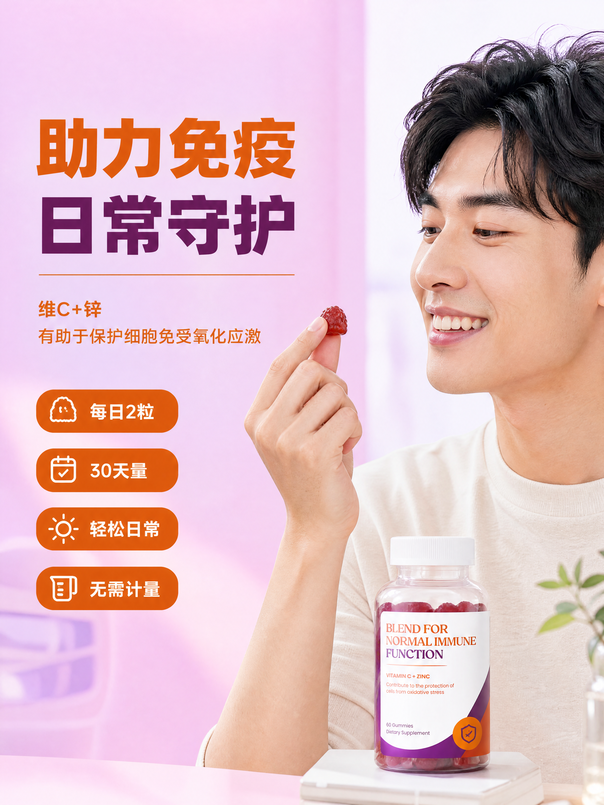[商品] 使用【图6】男性模特手持软糖场景；模特改为亚洲面孔，… - 图片创意预览