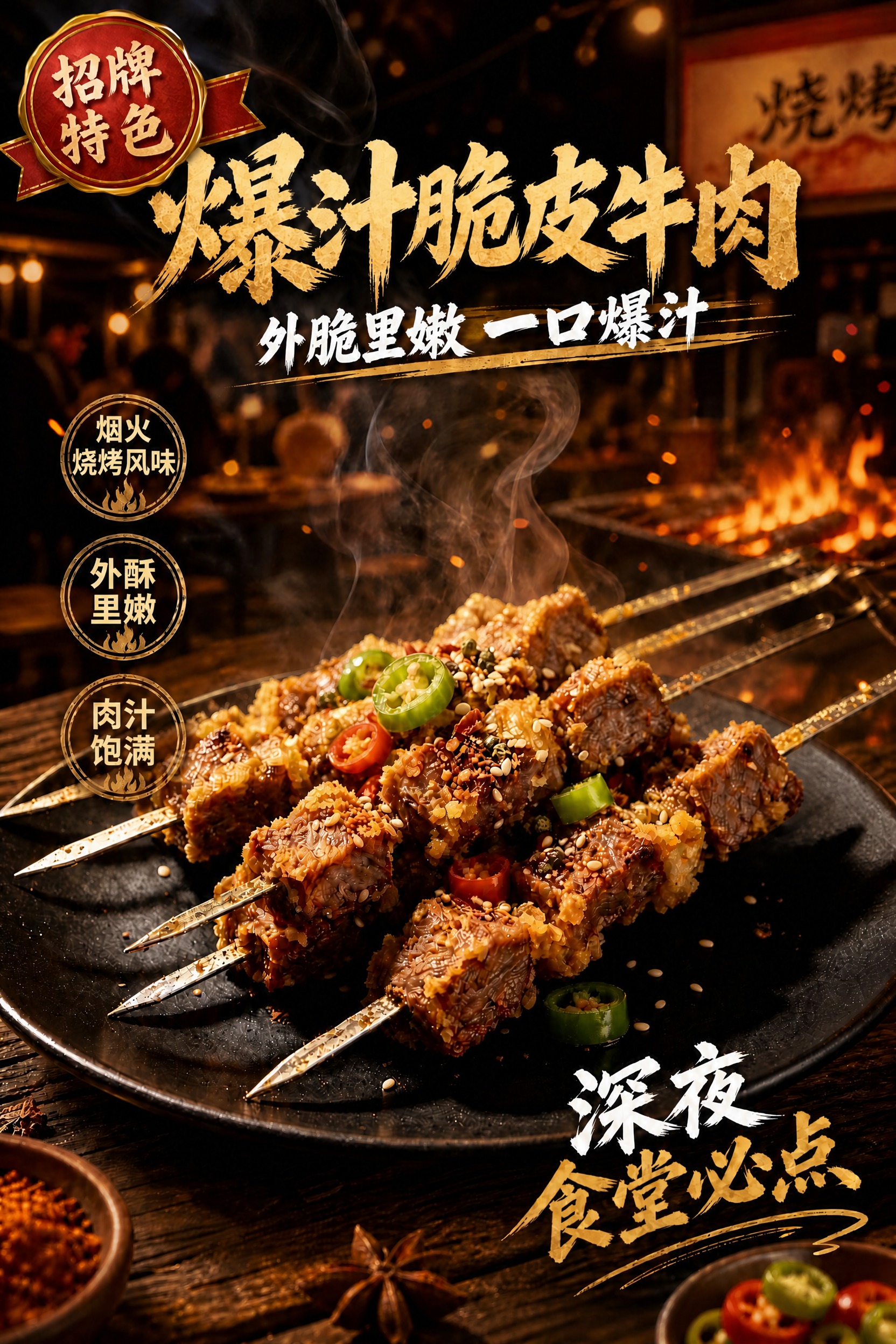 将左上角徽章内的文字"招牌推荐"修改为"招牌特色"，保持徽章的… - 图片创意预览