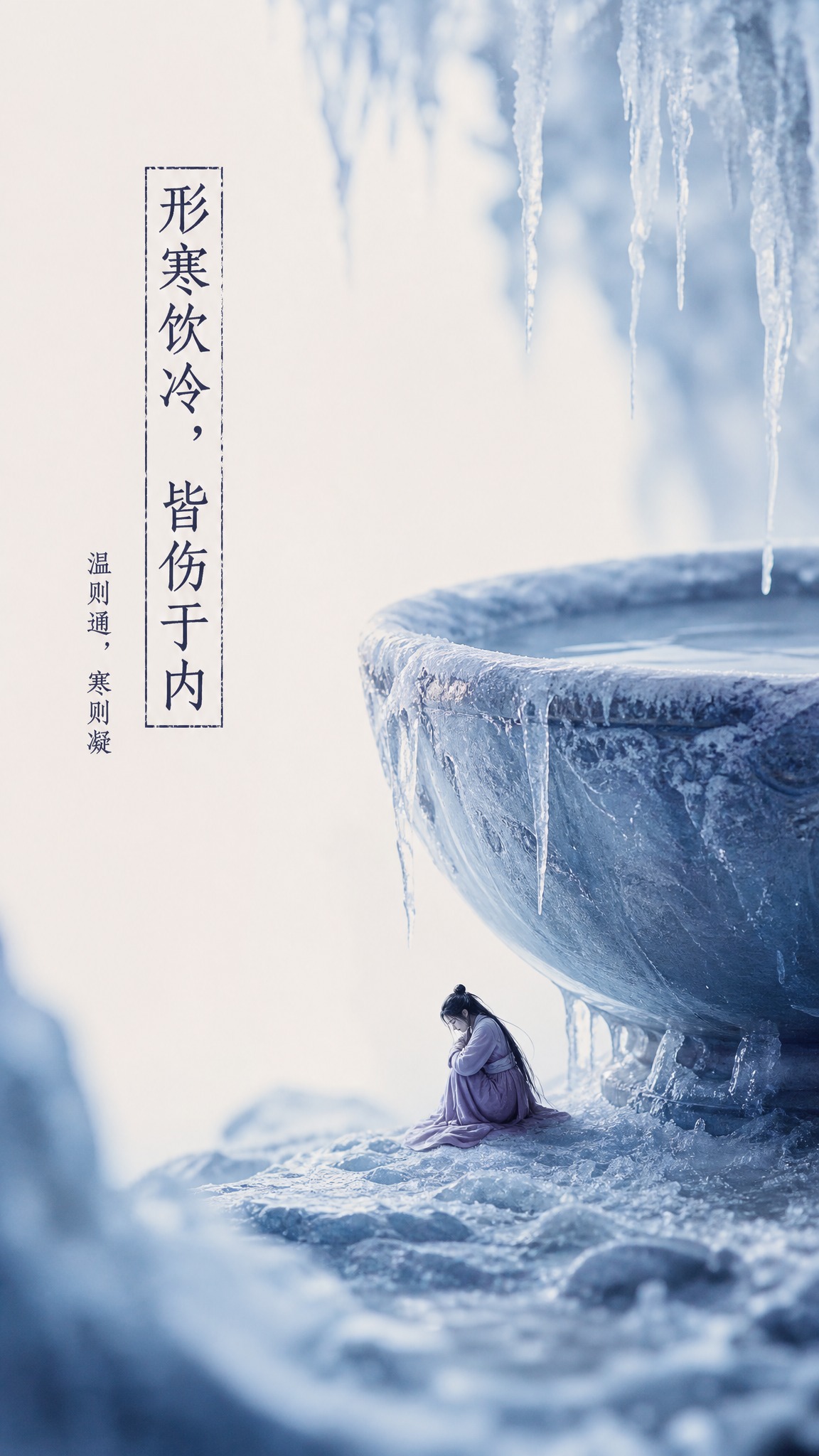 国风新中式工笔画风格，微距摄影效果，强烈光影对比，清新自然冷调… - 图片创意预览