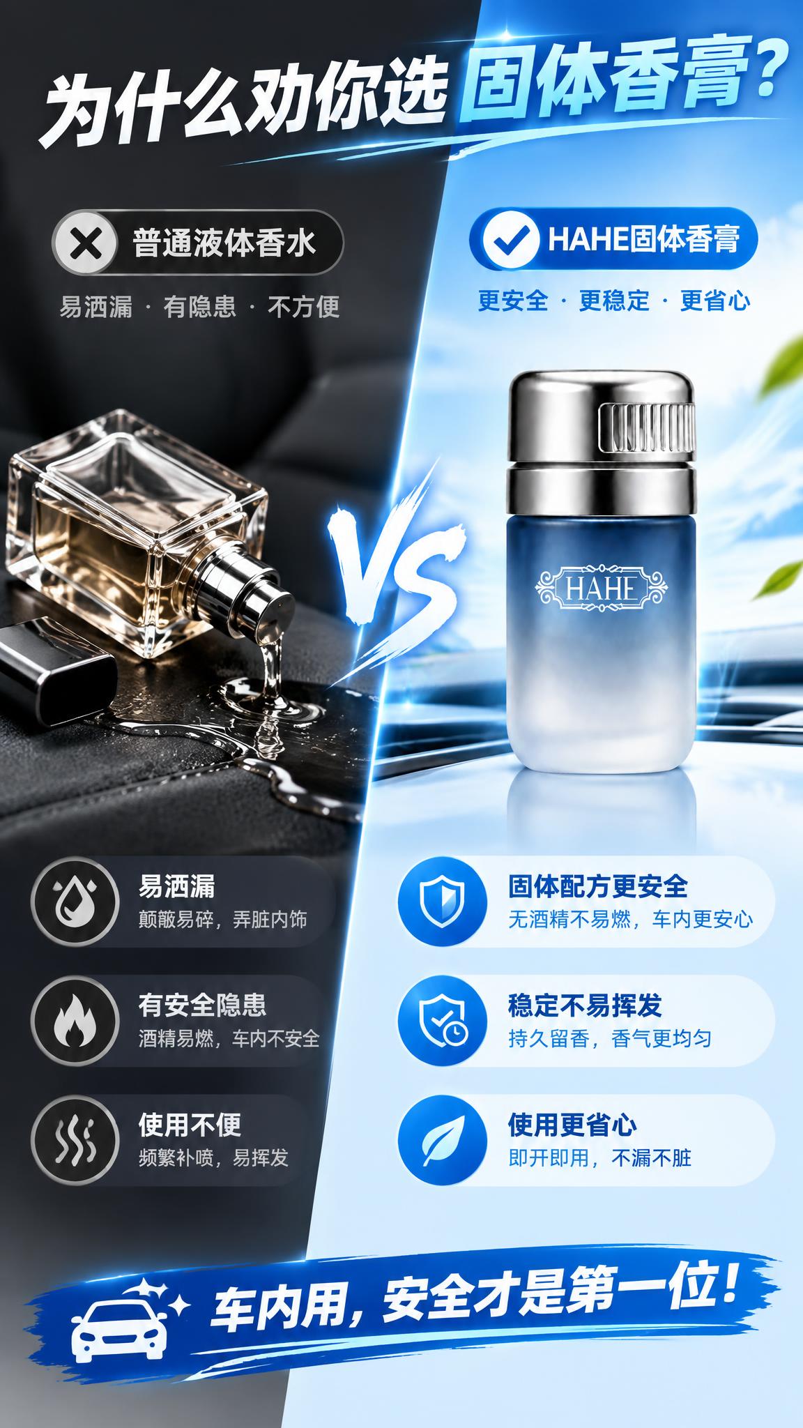 电商详情页安全对比页，9:16竖版。左右分栏对比布局，中间VS… - 图片创意预览