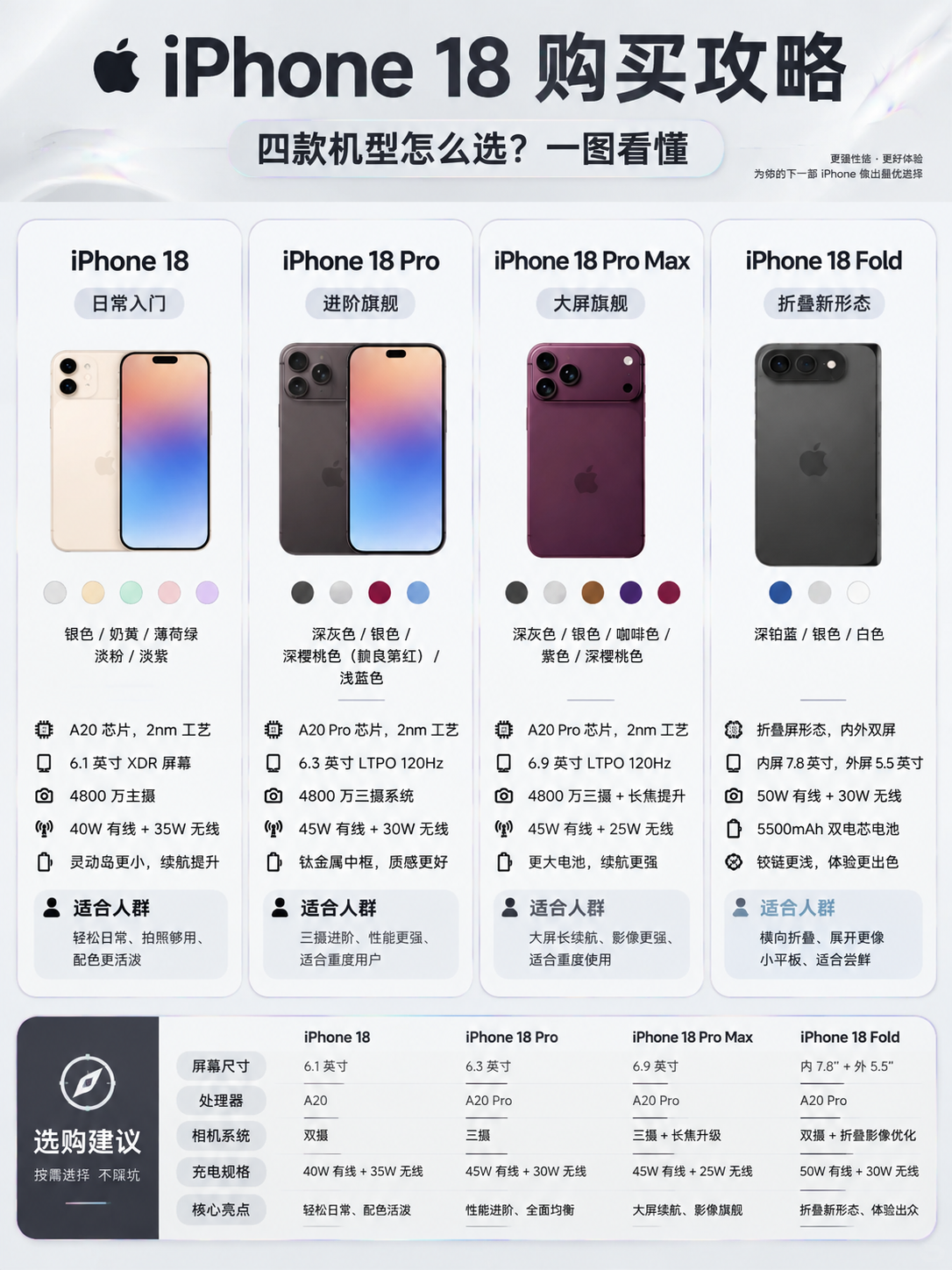 基于参考图的产品信息，重新设计一张iPhone18购买攻略海报… - 图片创意预览