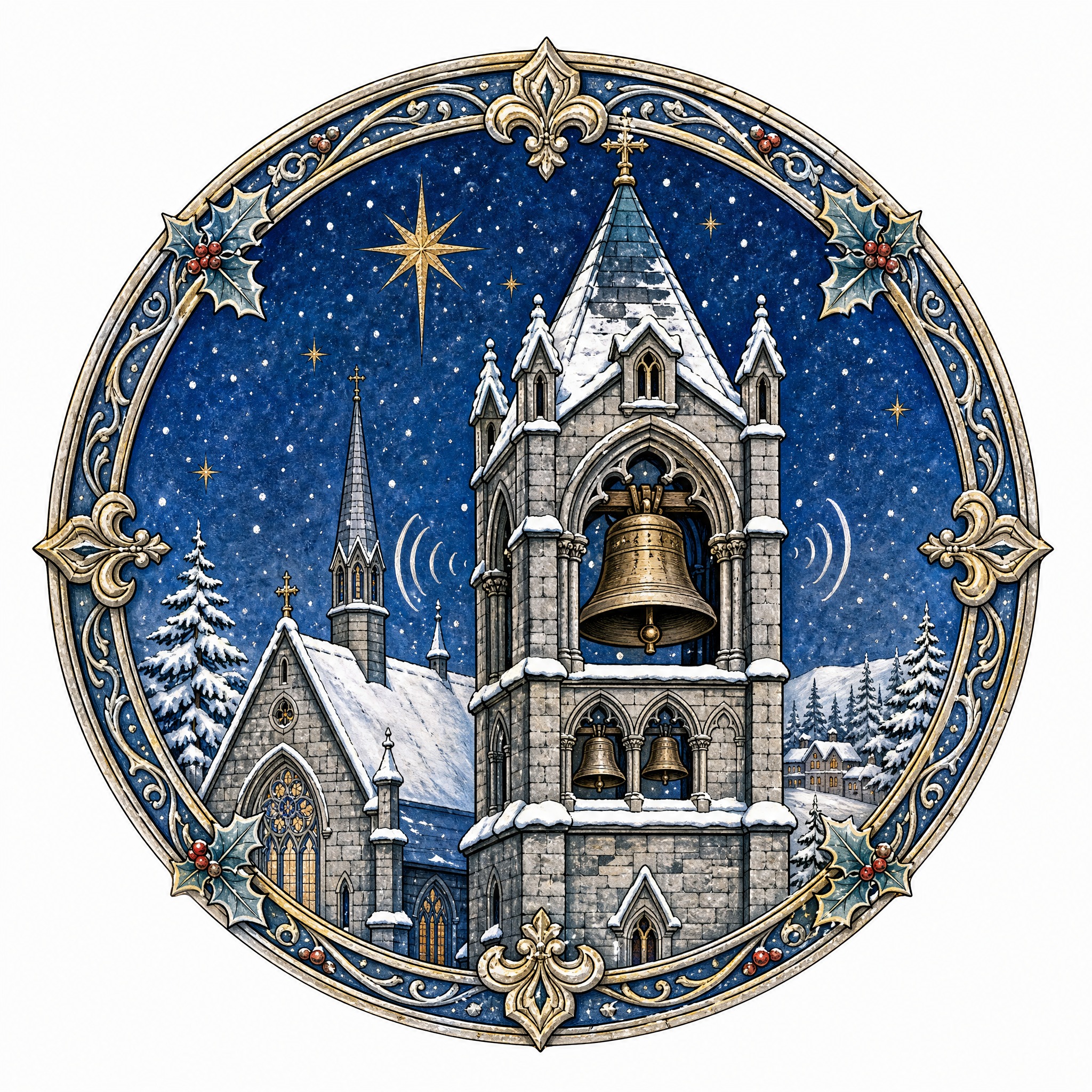 Christmas sticker, medieval ill… - 图片创意预览