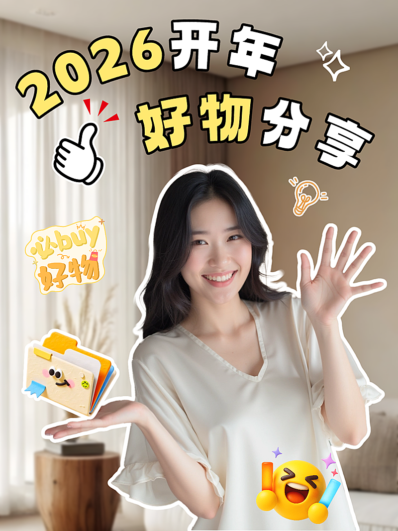 好物分享小红书视频封面人物