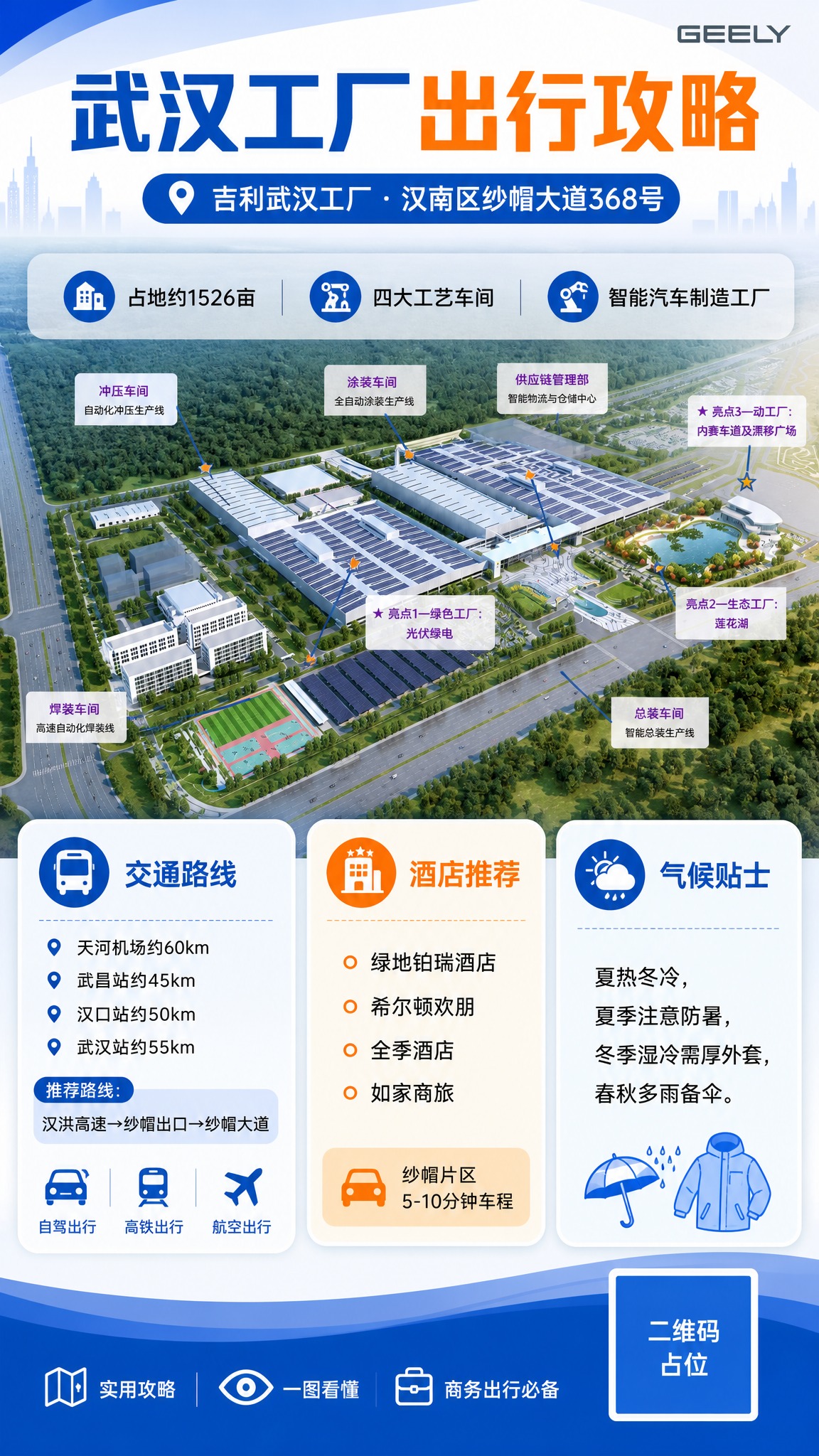 将这张吉利武汉工厂鸟瞰示意图作为核心主视觉整合到一张竖版9:1… - 图片创意预览