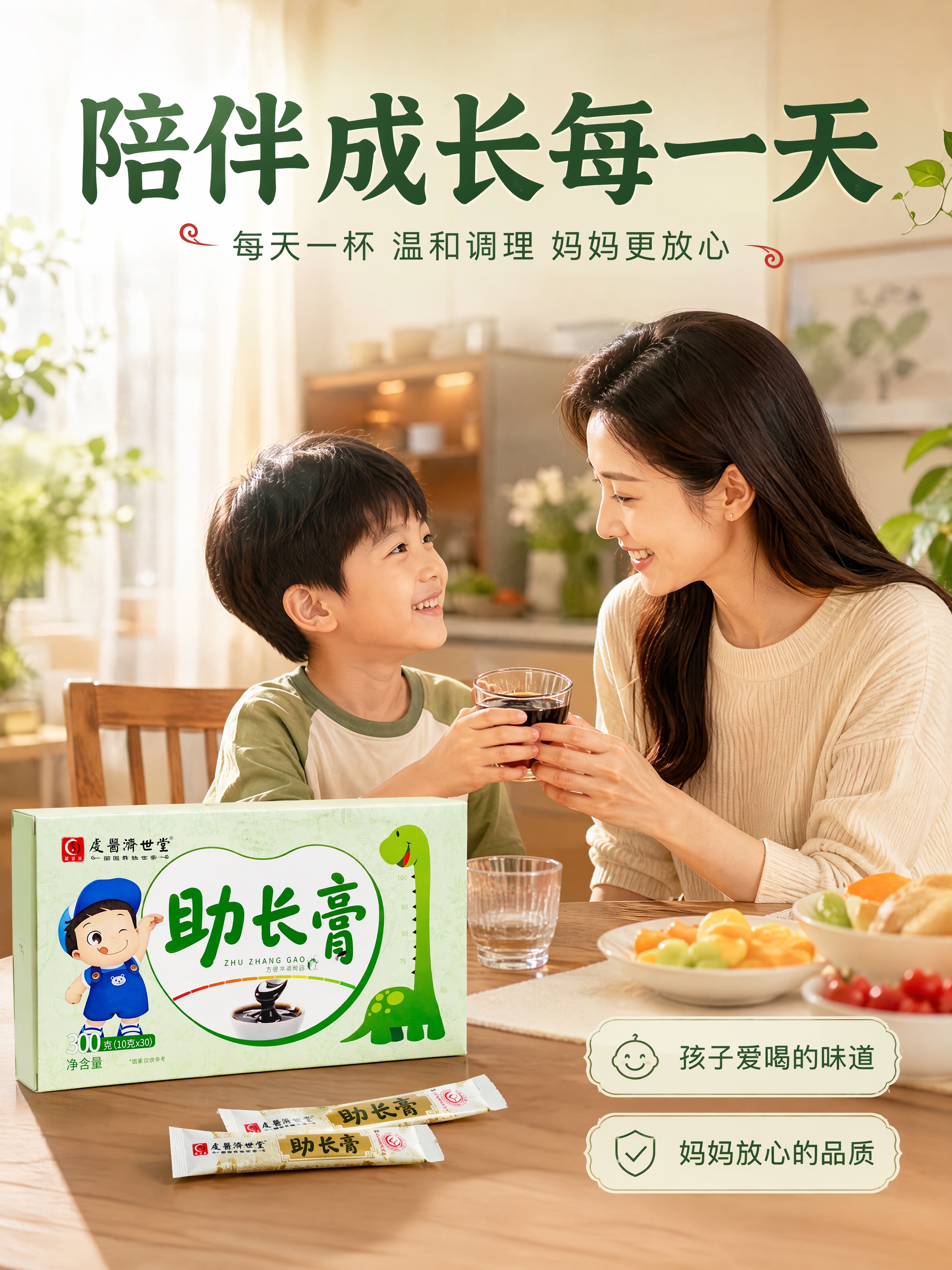 [商品] 使用【图1】【图2】助长膏外盒与条装；保留外盒浅绿底… - 图片创意预览