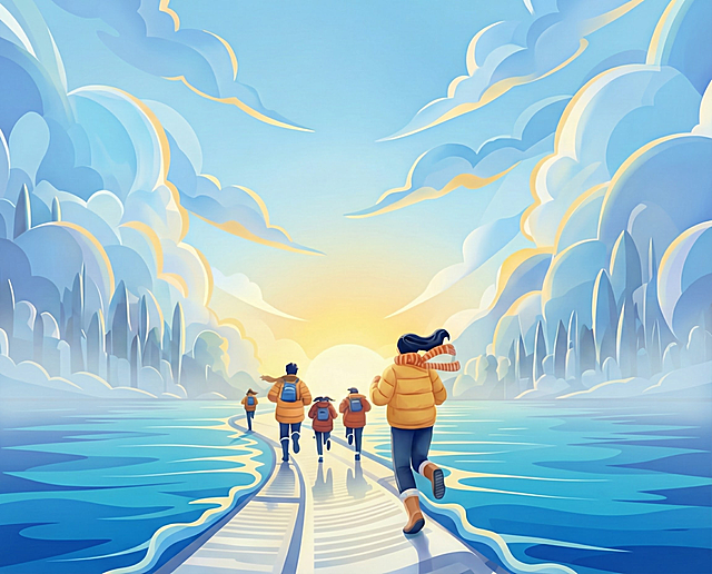 两侧的景色降低透明度，让景色有朦胧感