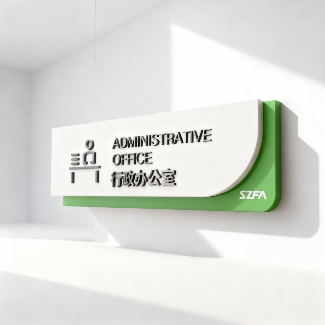 重新生成此图在墙上1.3m处的带有阴影的图，注意牌匾不放在地面上预览效果