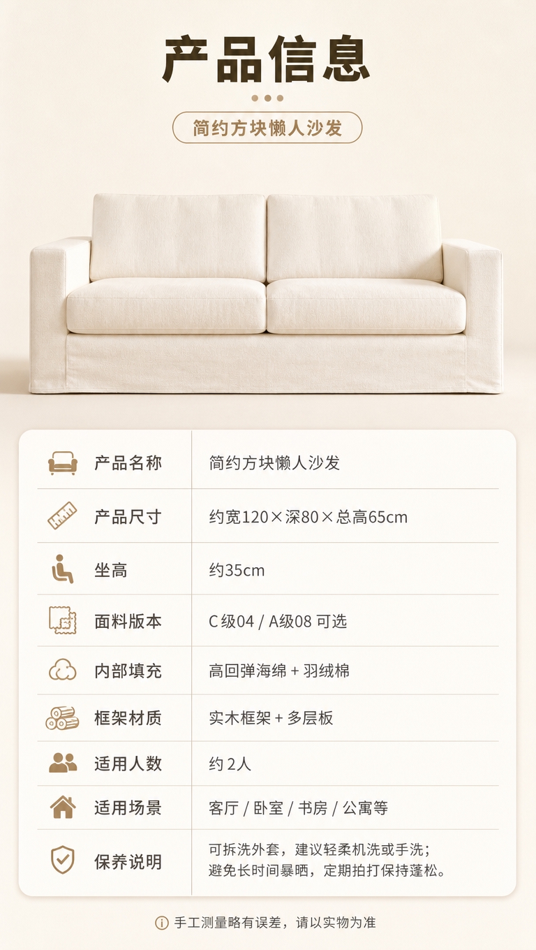 [商品] 使用【图1】简约方块懒人沙发；商品处理：保留方块造型… - 图片创意预览