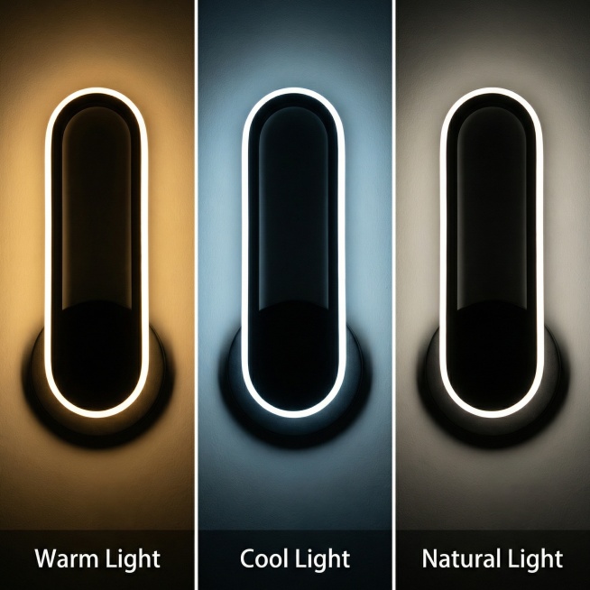 Modern minimalist oval wall lamp, product strictly follows the original image, showcase three lighti预览效果