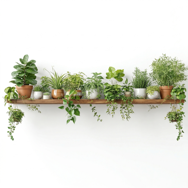 保持原植物架子插画内容不变，提高图片整体尺寸和清晰度预览效果