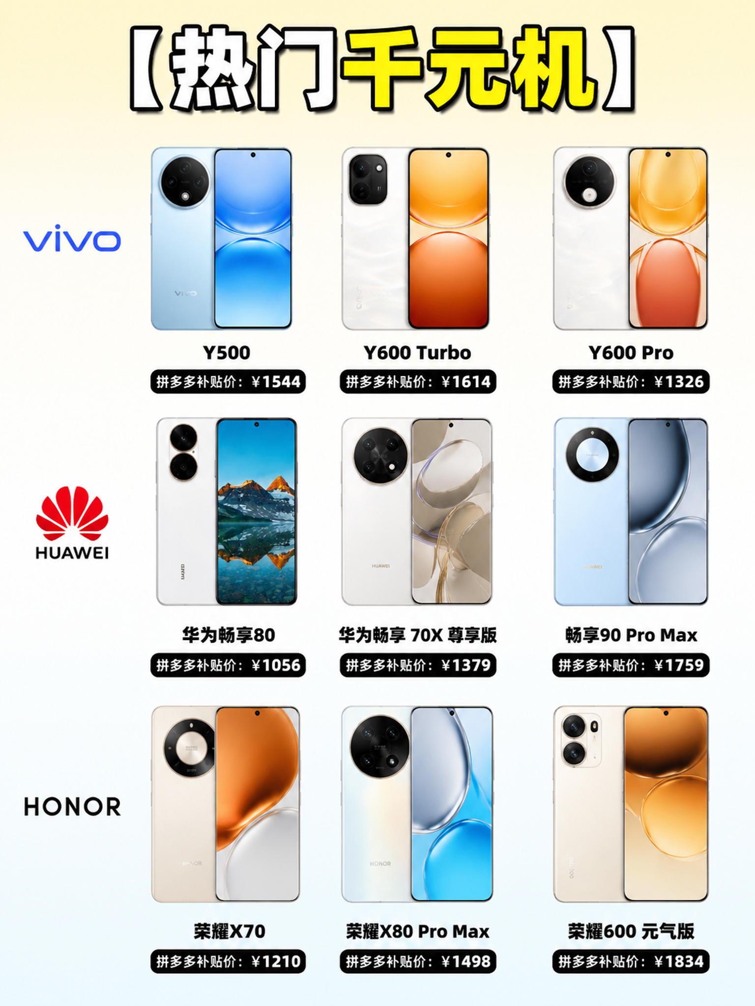 竖版电商手机推荐海报，3:4比例，参考图10的版式骨架（顶部大… - 图片创意预览