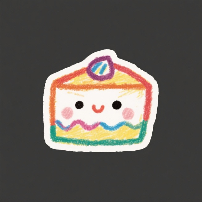 贴纸风格，手绘风格，图标，蛋糕预览效果