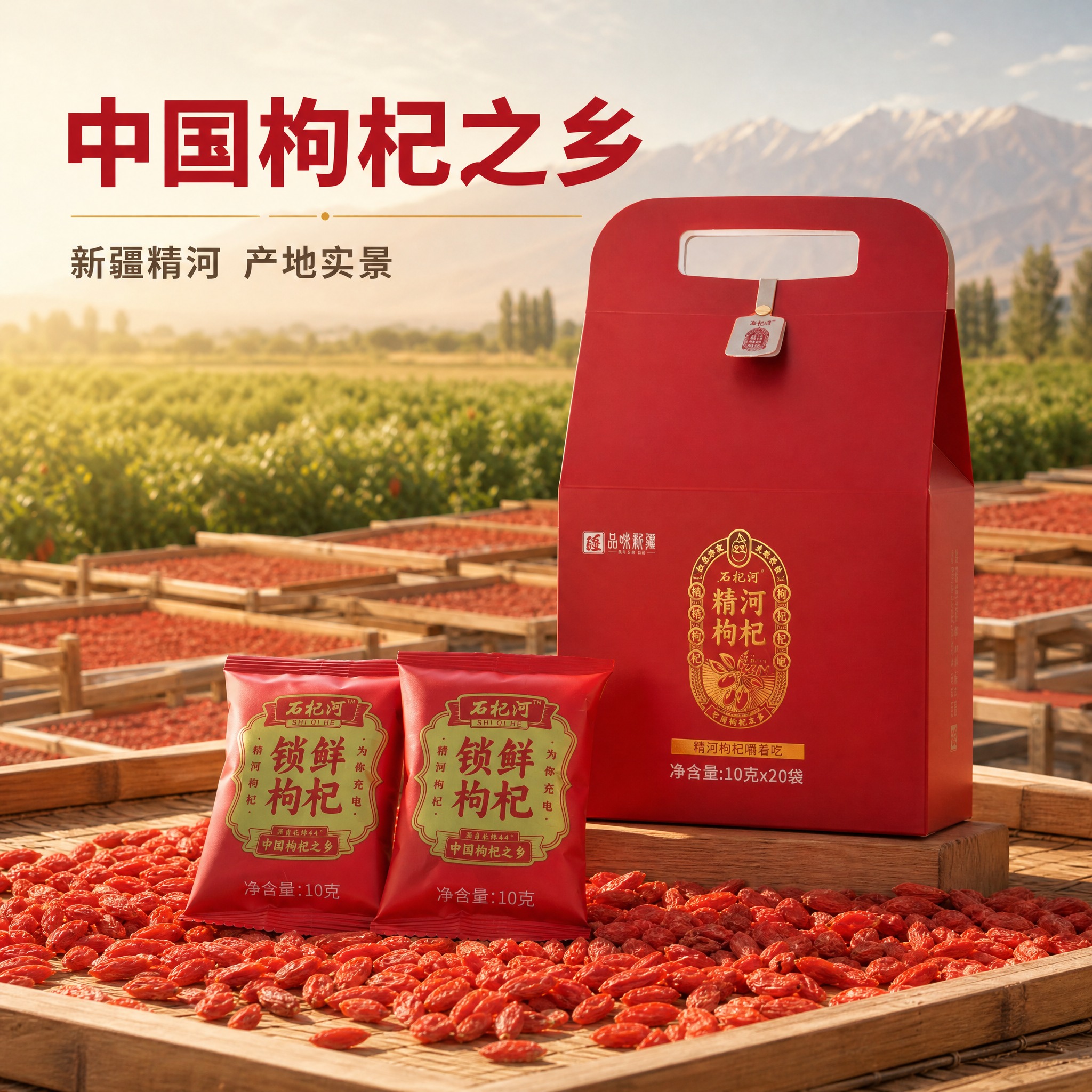 [主图-2] 精河枸杞 主图产地溯源图。唯一任务是用新疆精河的… - 图片创意预览