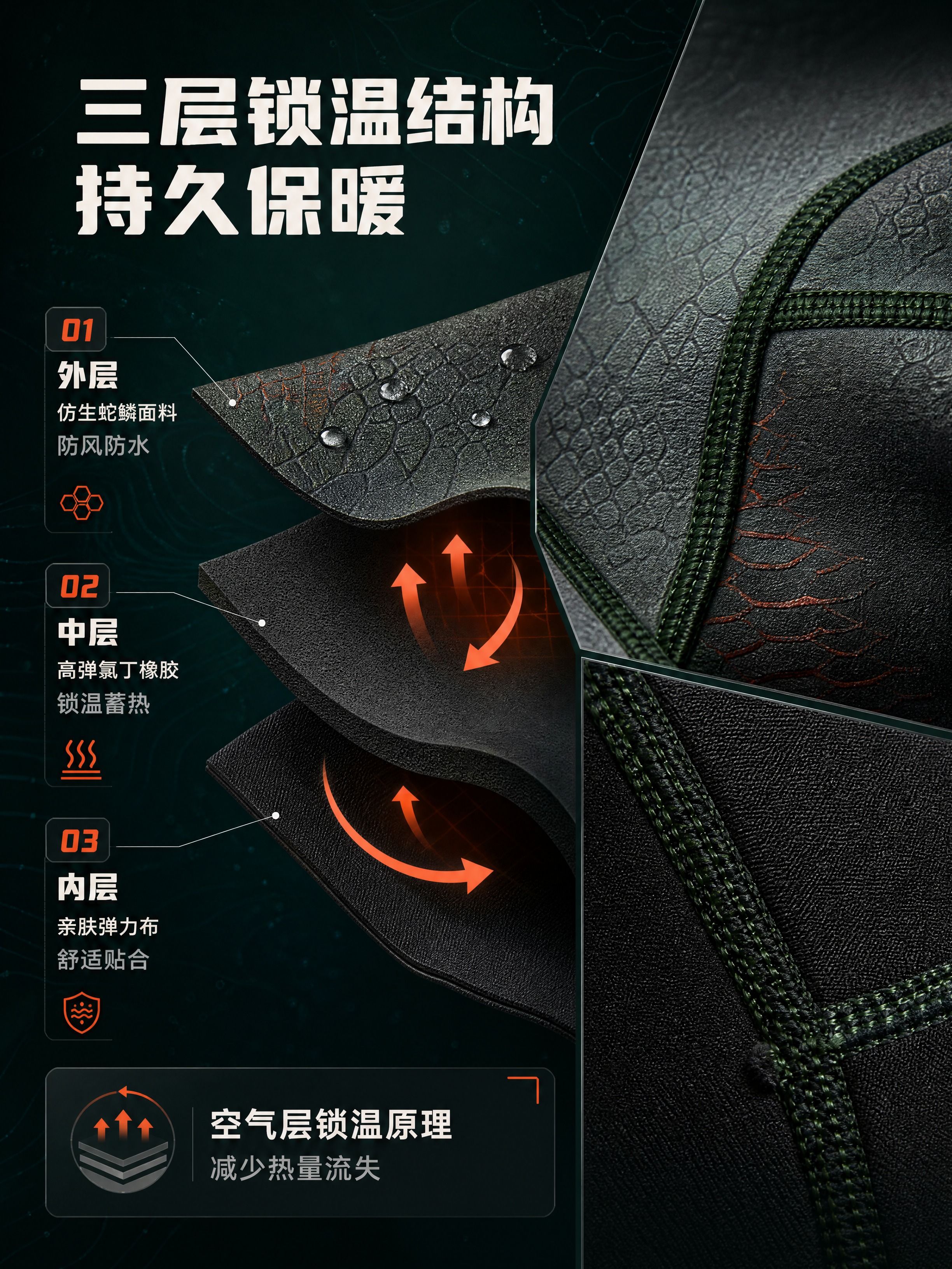 [商品] 使用【图7】【图9】潜水服面料与缝线细节图；商品处理… - 图片创意预览