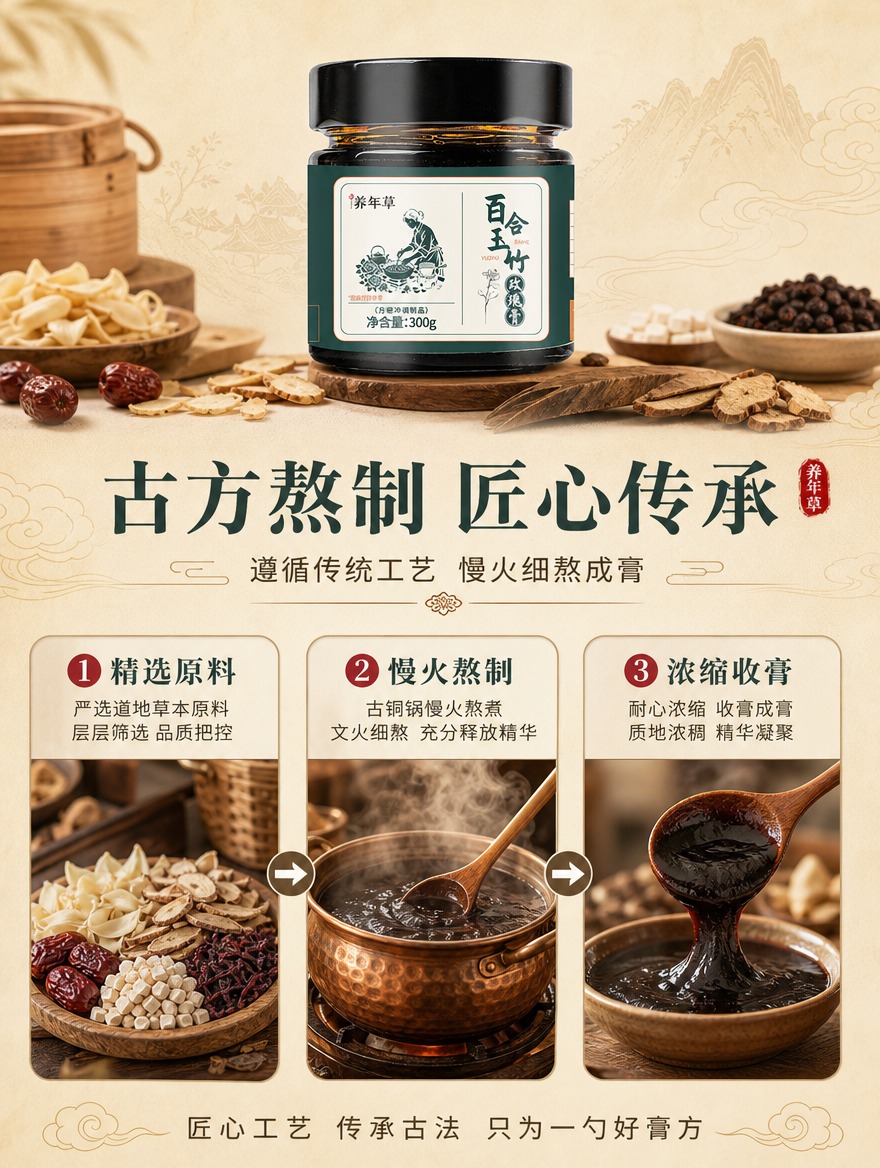 [商品] 使用【图1】百合玉竹玫瑰膏产品图；保留全部包装原貌；… - 图片创意预览
