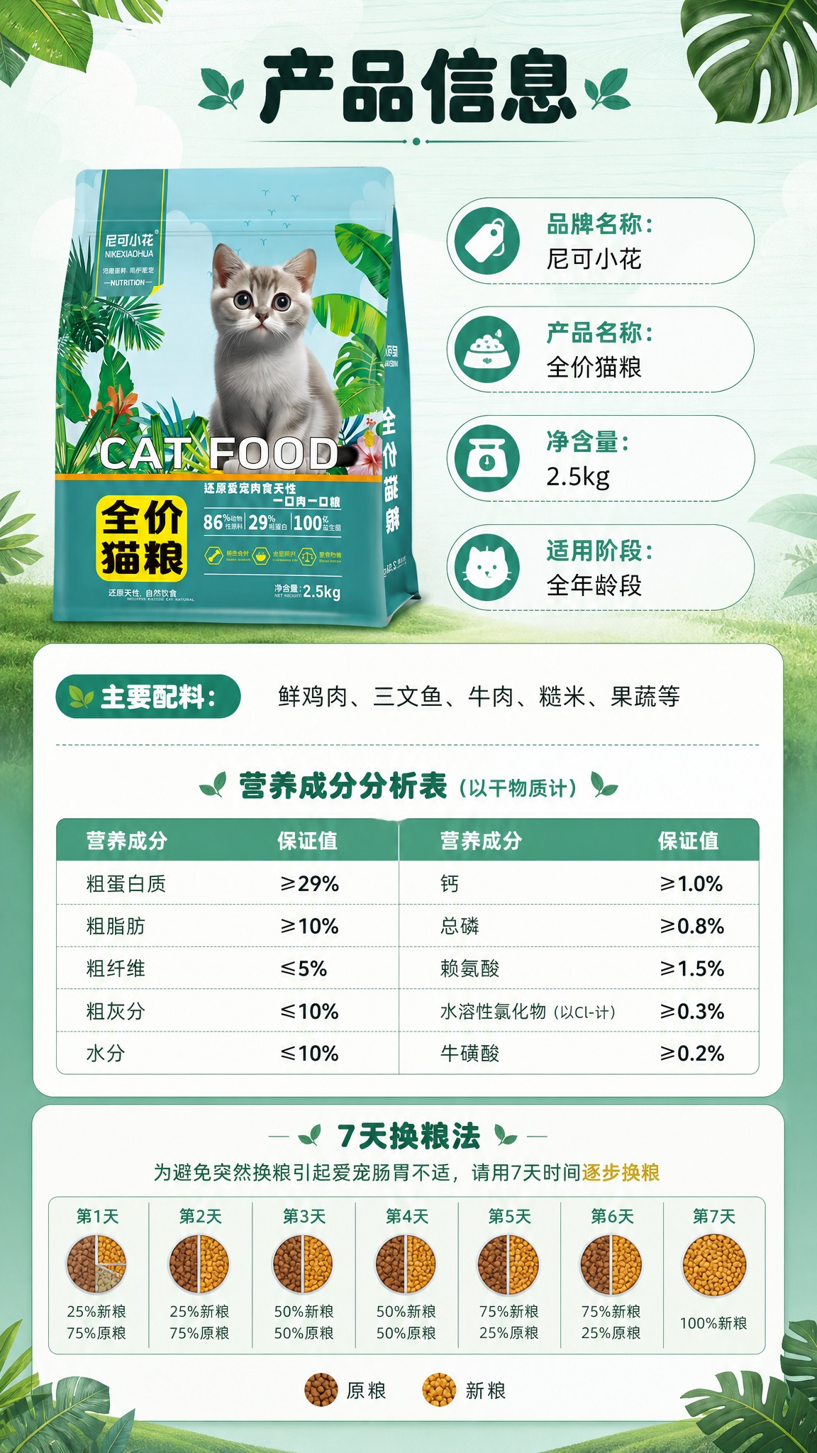 [商品] 使用【图2】尼可小花全价猫粮袋装产品；保留包装袋所有… - 图片创意预览