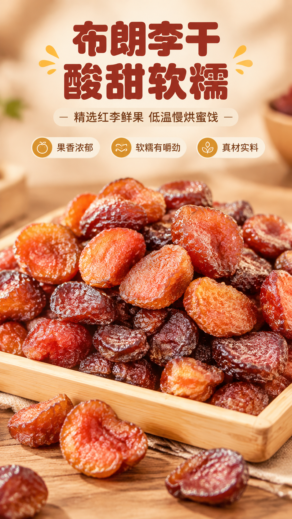 [商品] 使用【图1】布朗李干（红李蜜饯果干）；保留李干深红到… - 图片创意预览