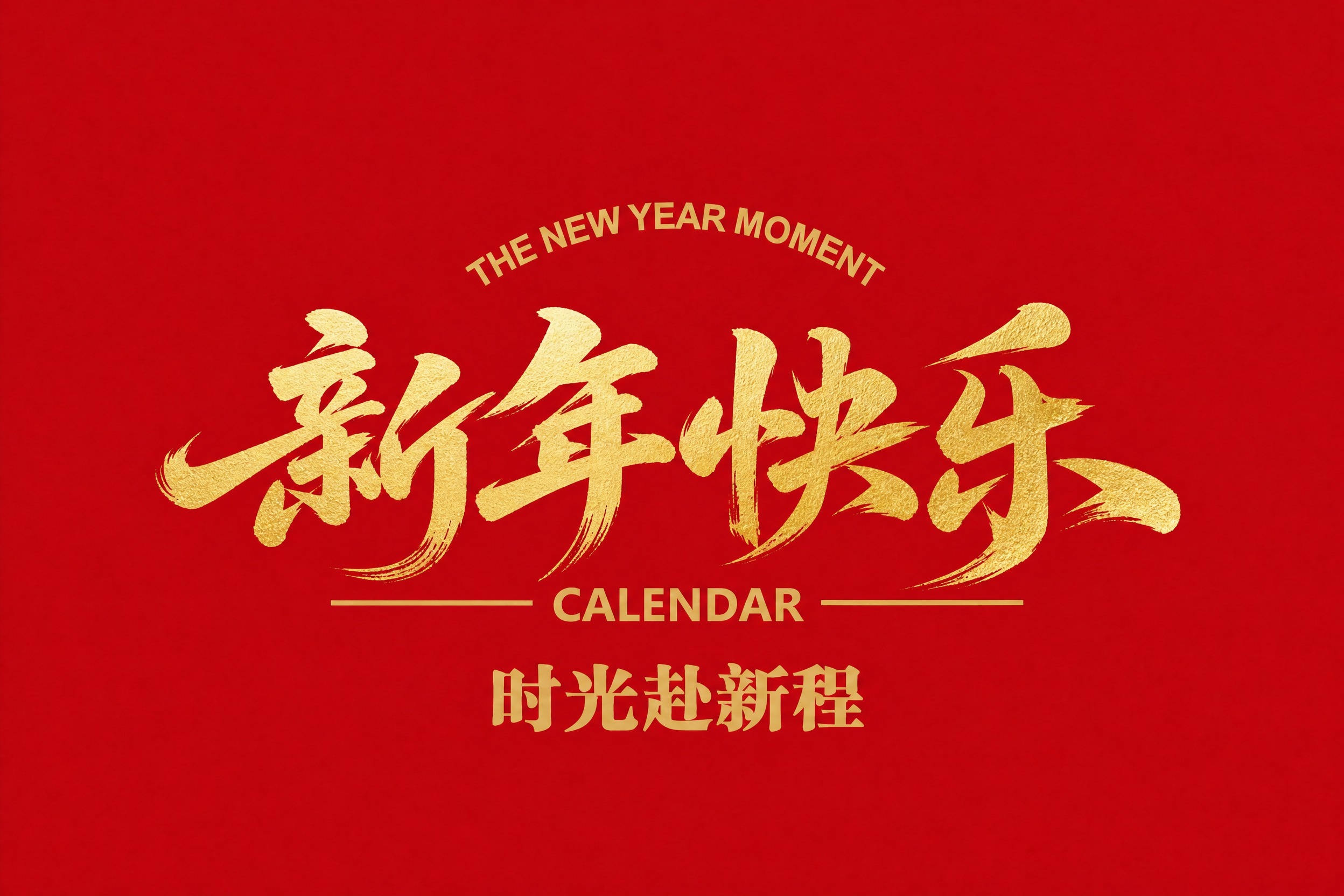 仿图模式：参考原图的整体布局和红底金字配色，将中间的"新年快乐… - 图片创意预览