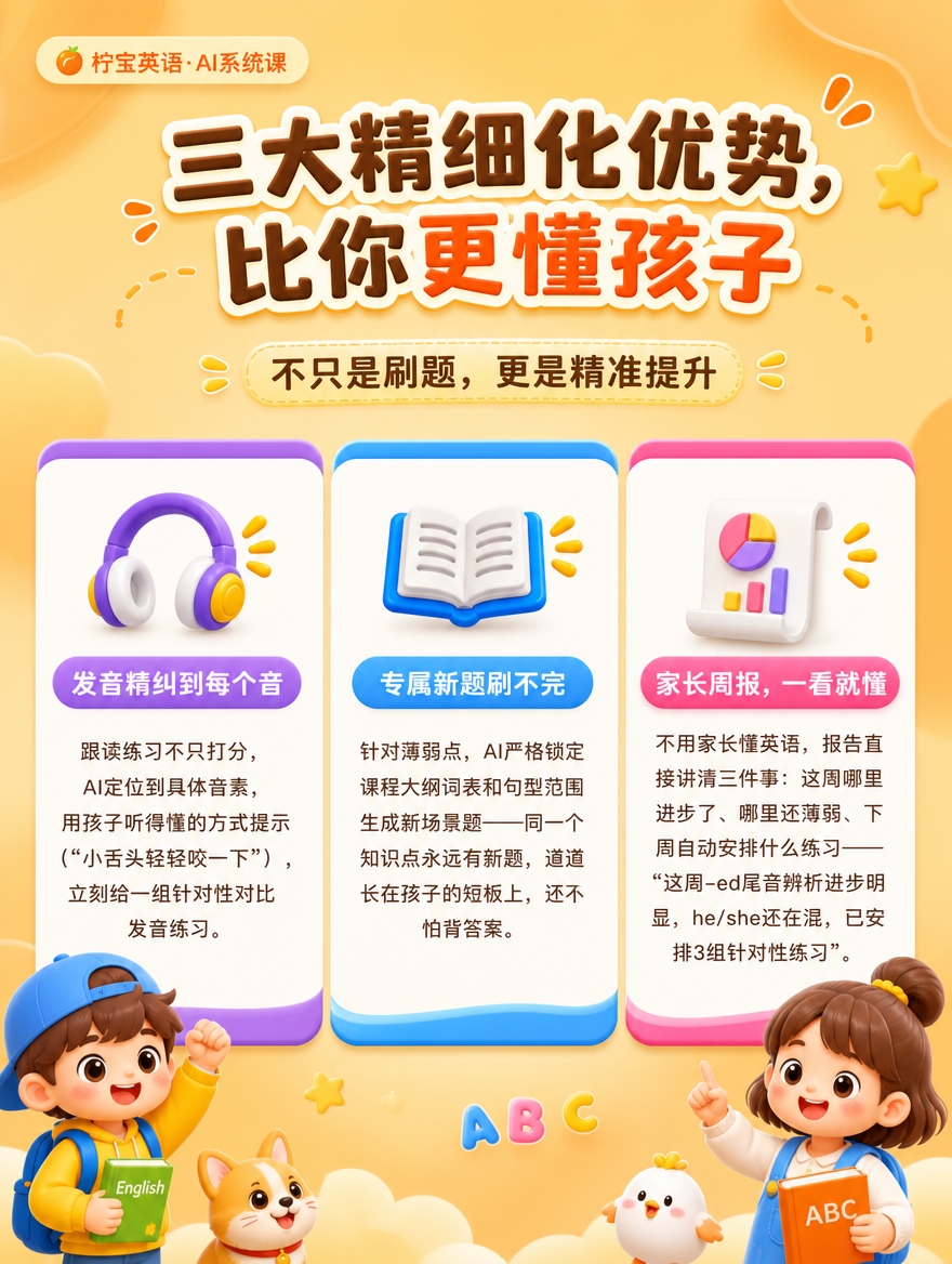 [商品] 教育服务类产品：柠宝AI儿童英语学习伙伴；使用【图2… - 图片创意预览