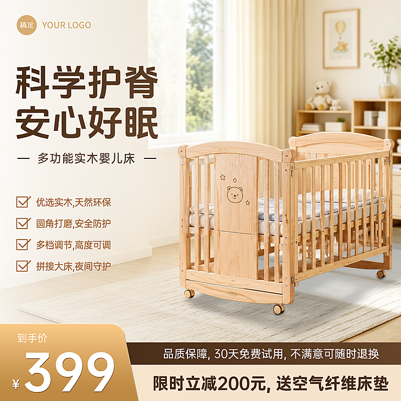 儿童家具促销活动3D线上渠道电商主图