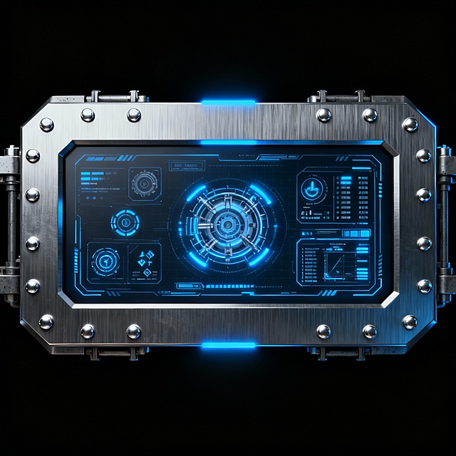 机械质感的大屏标题栏