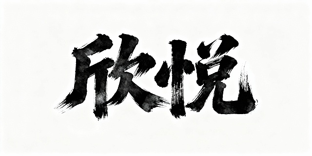 生成书法字“欣悦”。笔划粗犷奔放些。