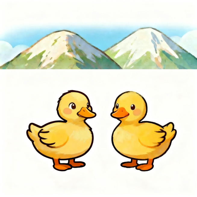 加深左边小鸭子描边颜色预览效果