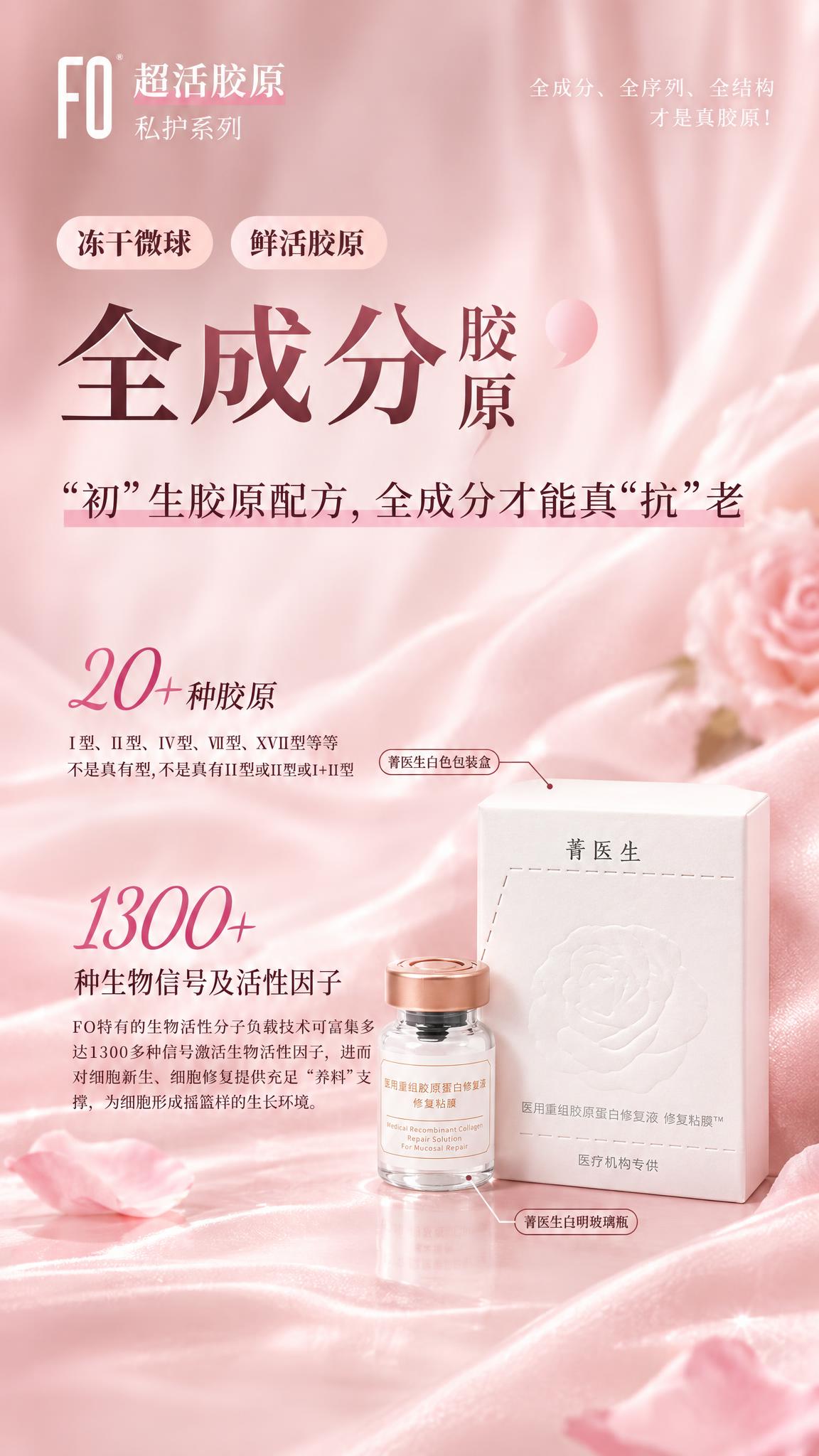 参考图7的文案和版式，将产品替换为菁医生医用重组胶原蛋白修复液… - 图片创意预览