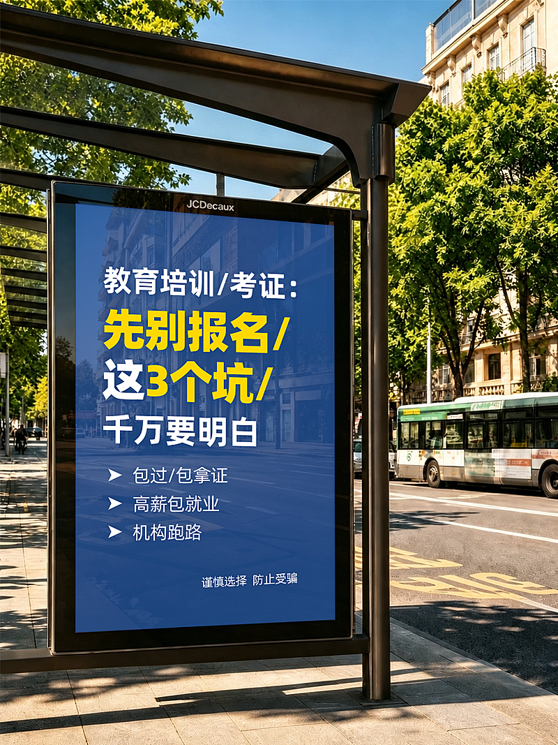 教育培训考证避坑指南攻略实景风小红书封面