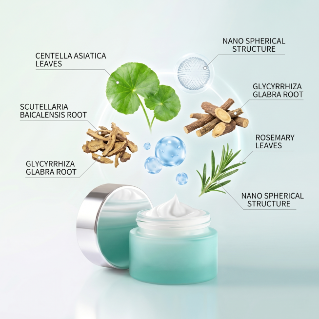 [主图-2] Core ingredients analysis, multi-effect refreshing moisturizing cream. High-end minimalist st预览效果