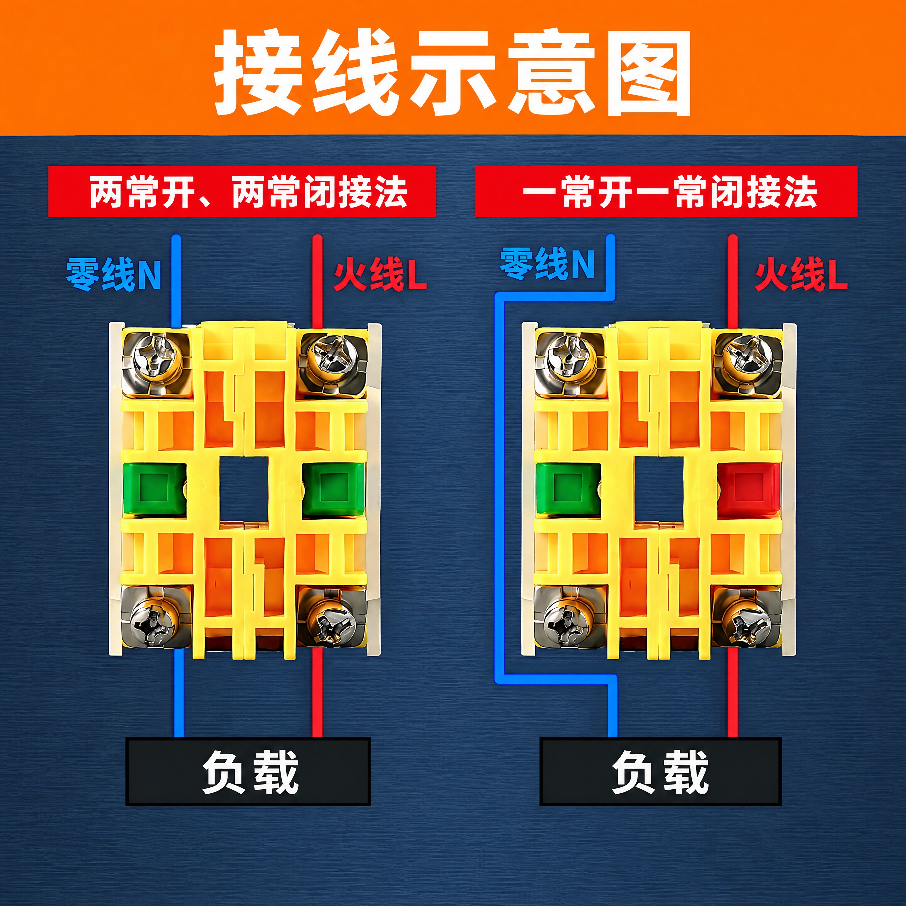 把竖版接线示意图重新排版成800x800正方形主图。内容一个字… - 图片创意预览