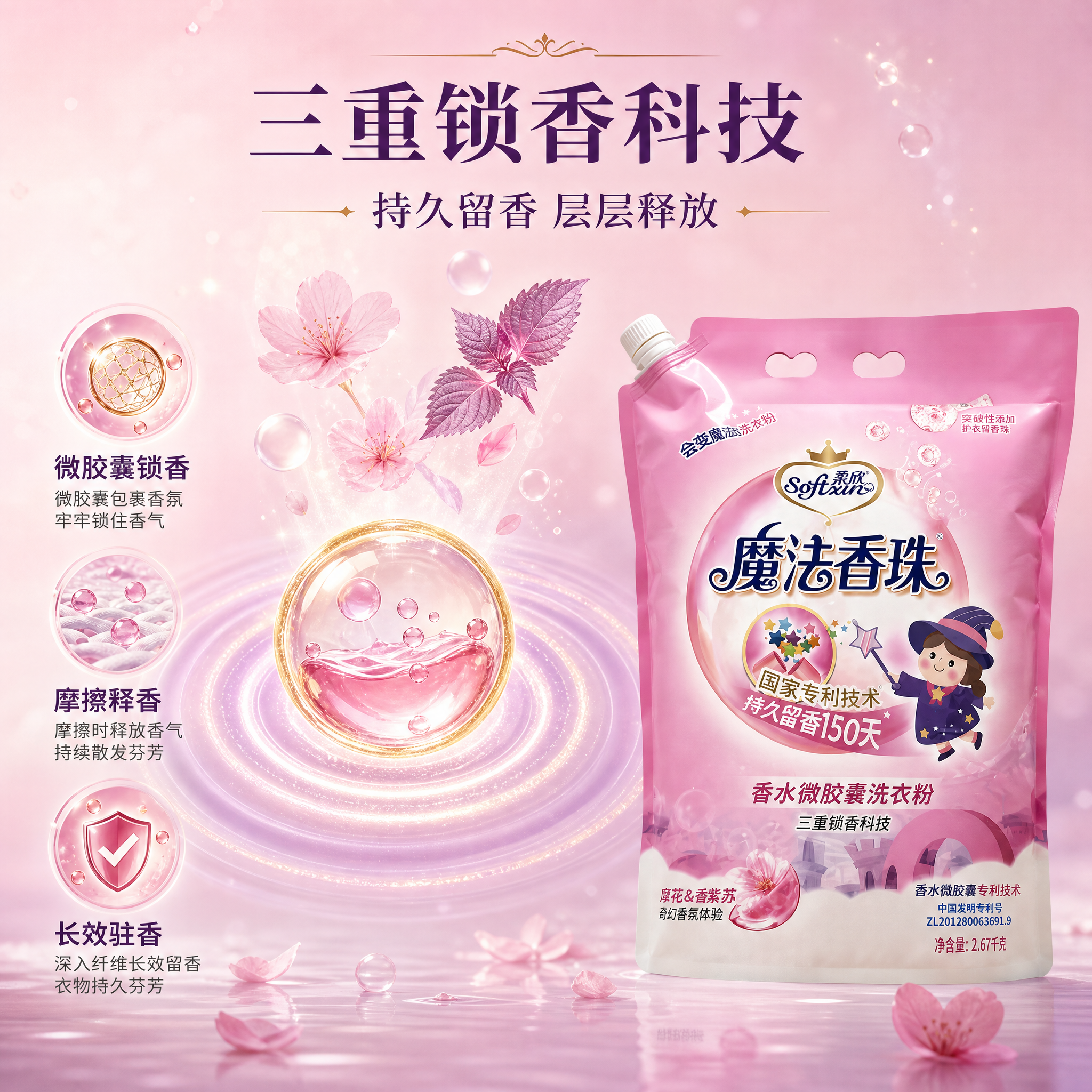 [主图-2] 核心卖点介绍图——三重锁香科技与持久留香，通感表… - 图片创意预览