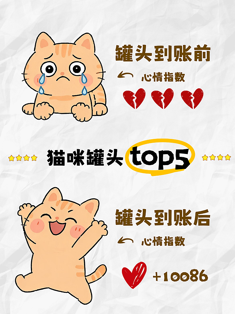 小红书封面/配图 猫粮猫罐头对比图