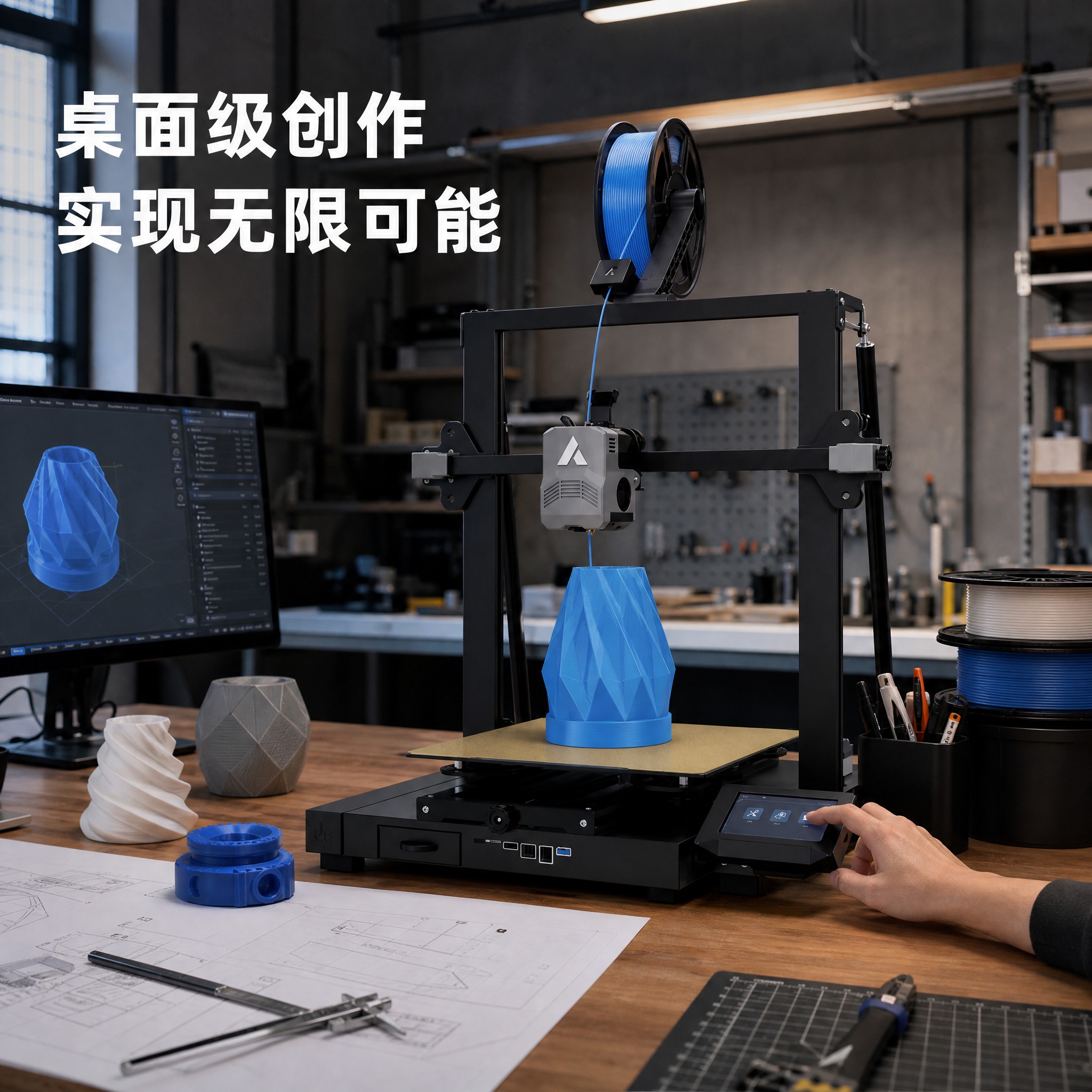 [主图-4] 真实场景 创客工作室/桌面使用场景 [统一基调]… - 图片创意预览