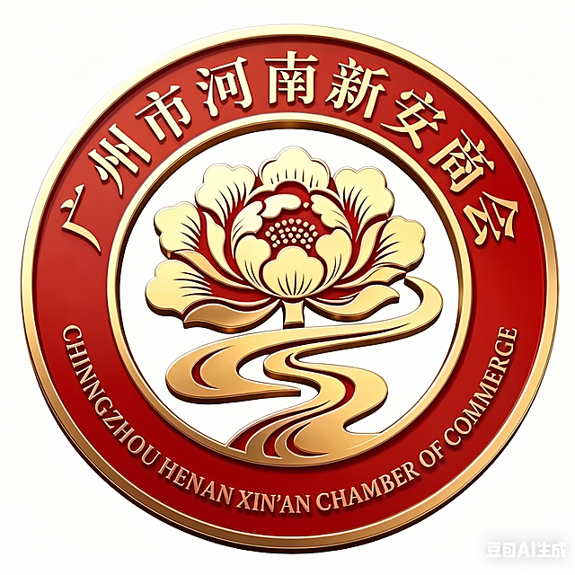 将图中环形的中文字体改为宋体，保持原徽章整体造型、红金配色、牡丹图案和英文内容完全不变