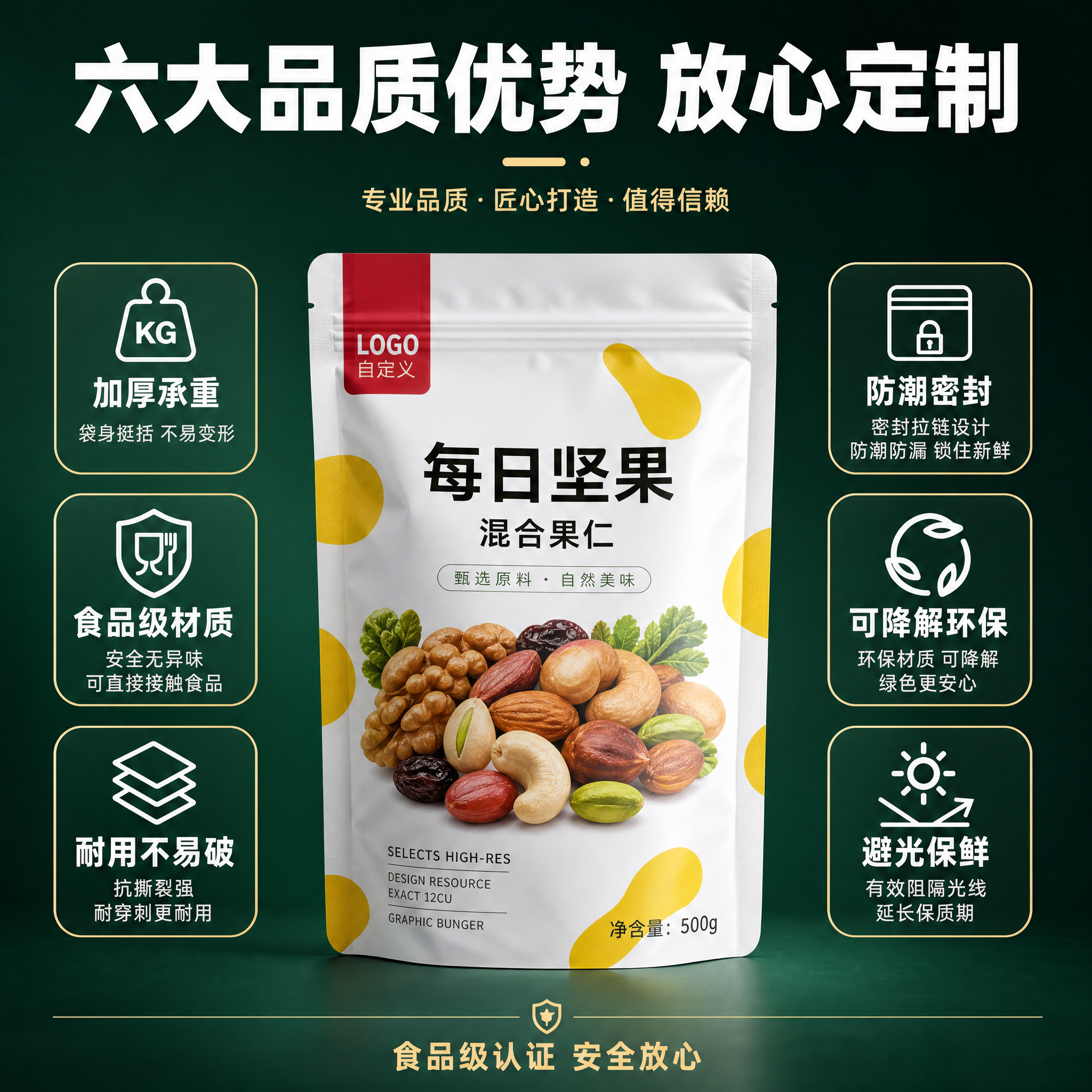 [主图-3] 服务亮点与专业证明，核心任务：展示包装袋的材质性… - 图片创意预览